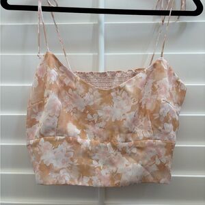 RESA Neutral Florals Camisole Crop Top